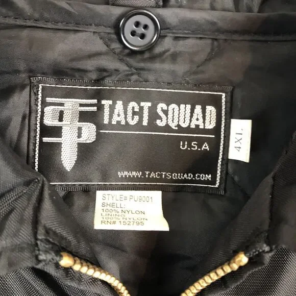 Tact Squad Bomber Jacket Mens Sz 4XL Security Services Winter Quilted Liner hood - Picture 4 of 12